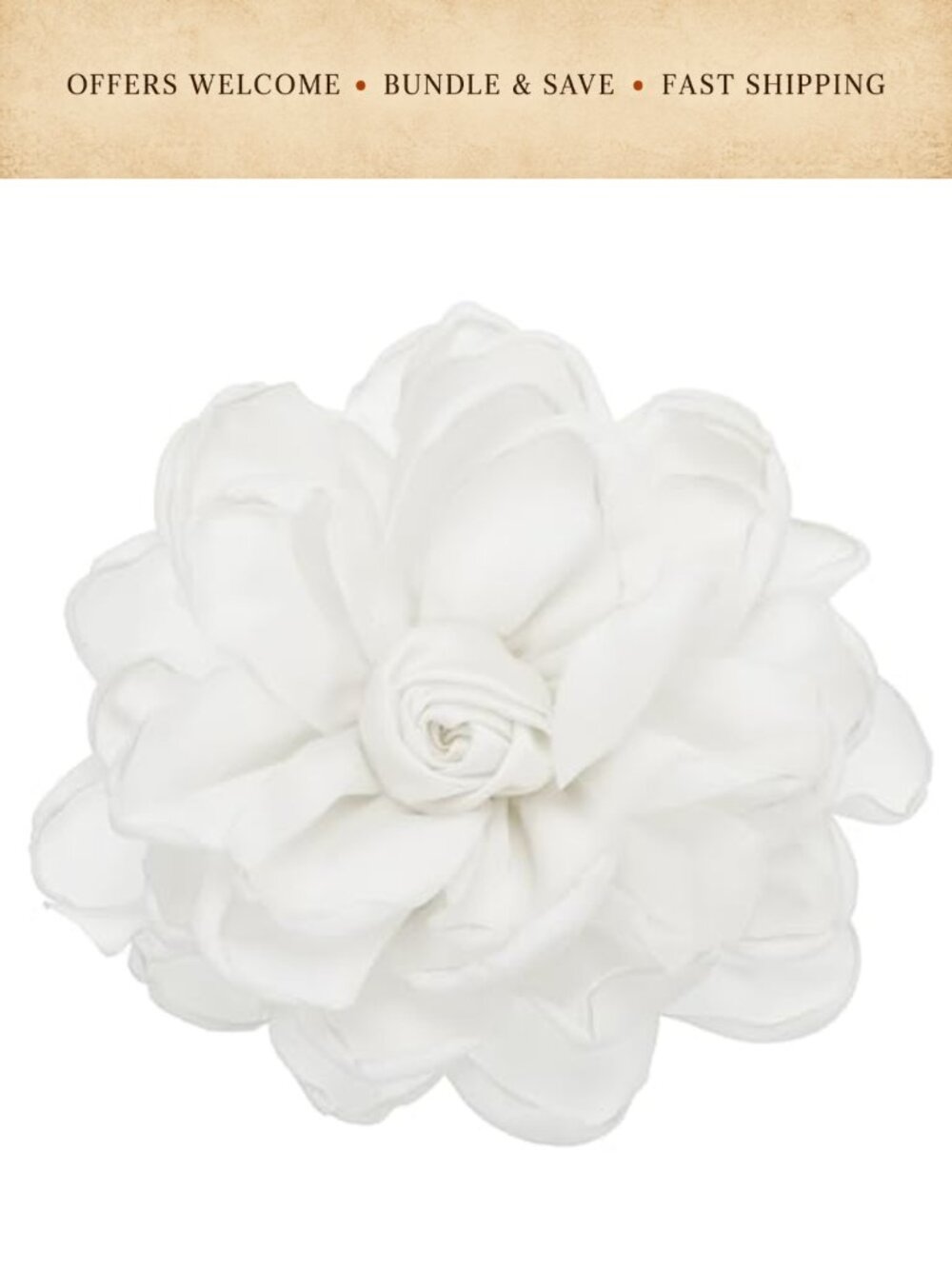 Satin Rose Flower Brooch Pin Hair Clip for Wedding Party